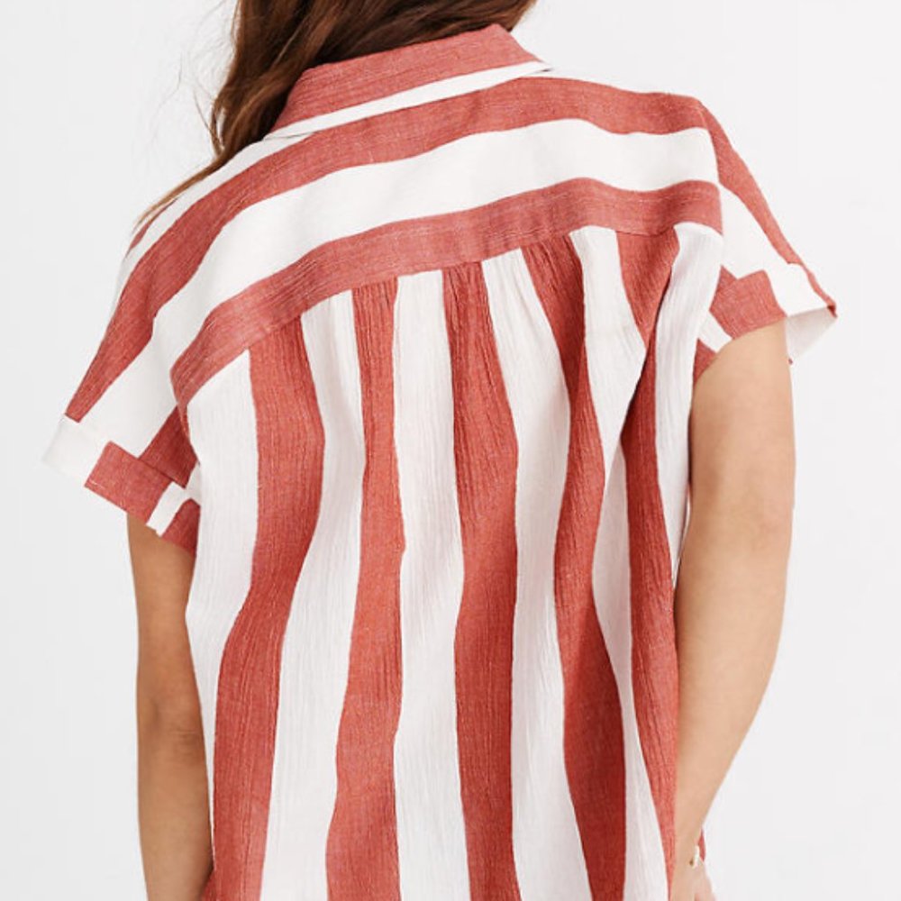 NWT Madewell Central Tunic Shirt in Cara Stripe - Picture 3 of 6